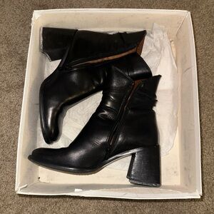 Black Leather Ankle Boots